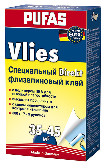 ПУФАС N0513 Клей обойный флизелиновый Индикатор  Euro 3000 300г (20шт./кор)