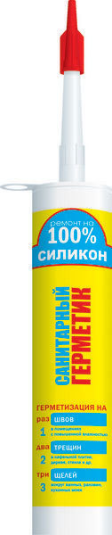 РЕМОНТ НА 100% S Герметик силиконовый санитарный 260мл (24шт/кор)