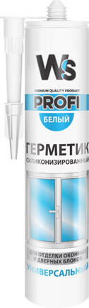 WS (WINDOW SYSTEM) силиконизированный герметик универсальный 300 мл белый (12шт/кор)
