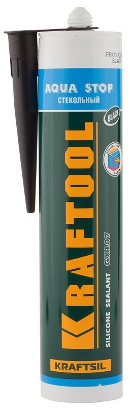 Герметик KRAFTOOL GX107 AQUA STOP силиконовый стекольный 300мл