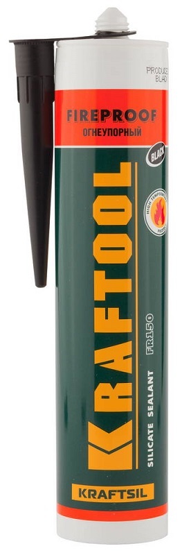 Герметик KRAFTOOL KRAFTFLEX FR150 силикатный огнеупорный +1500 С, 300мл