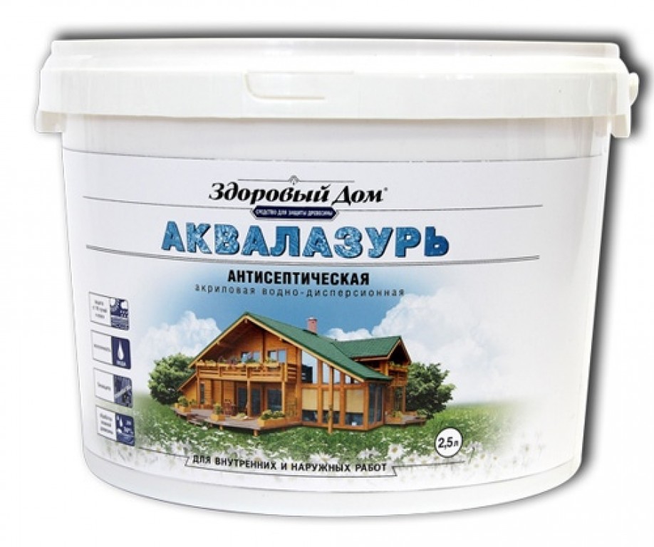 Здоровый Дом Аквалазурь деревозащитное средство