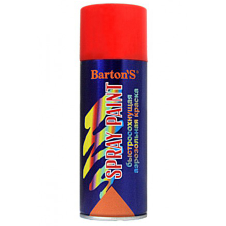 Краска аэрозольная Barton’s Spray Paint КРАСНАЯ глянец RAL3020 520 мл (16шт/кор)