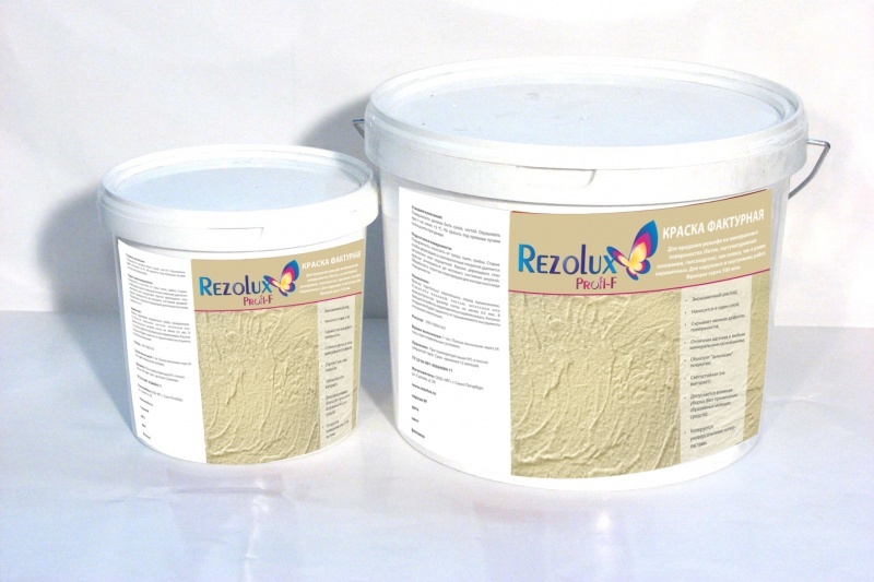 Краска фактурная Rezolux Profi-F (Профи-Ф) фракция 0,5 мм белая (18кг)