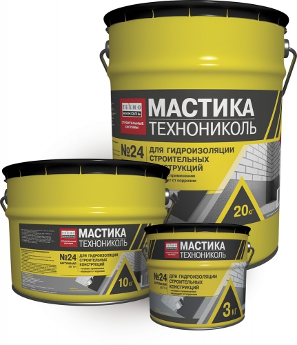 Мастика для гидроизоляции. ТЕХНОНИКОЛЬ №24 (МГТН)