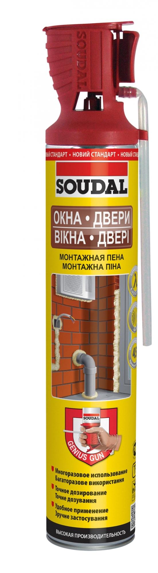 Монтажная пена Soudal GENIUS GUN с аппликатором 750мл (12шт/кор)