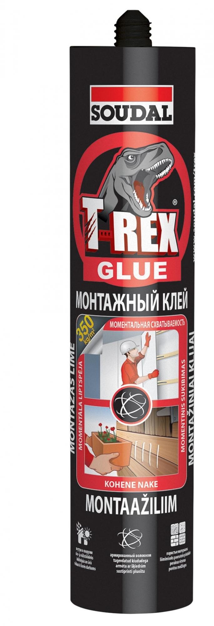 Монтажный клей Soudal T-REX (RED) 380 г (12шт/кор)