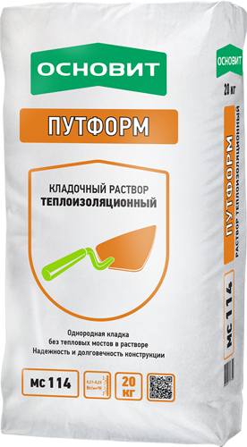 ОСНОВИТ ПУТФОРМ Т-114 (МС114) Кладочный раствор теплоизоляционный (20кг)