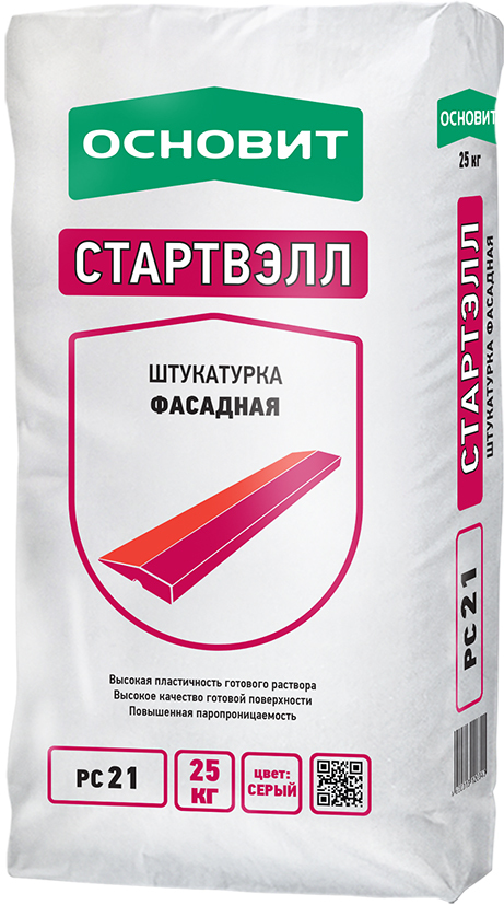 ОСНОВИТ СТАРТВЭЛЛ Т-21 (PC21) Штукатурка фасадная цементная 25кг