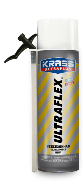 Пена монтажная KRASS ULTRAPLUS ULTRAFLEX Всесезонная бытовая 500мл (12шт/кор)