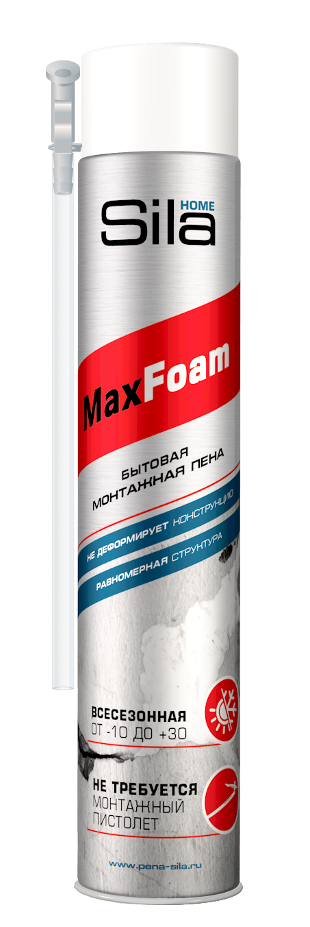 Пена монтажная всесезонная SILA HOME MAX FOAM 750мл (12шт/кор)