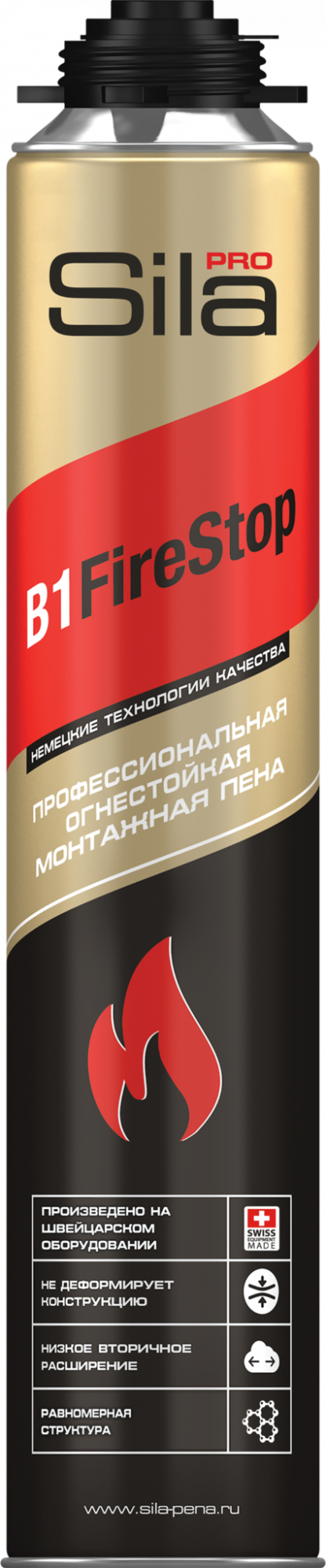 Пена монтажная огнестойкая Sila Pro B1 Firestop 65 850мл (12шт/кор)