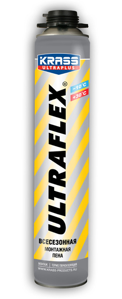 Пена монтажная пистолетная KRASS ULTRAPLUS ULTRAFLEX  Всесезонная 700мл (12шт/кор)