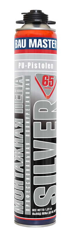 Пена монтажная ПРО BAU MASTER SILVER 65л (12шт/кор) 1,01кг