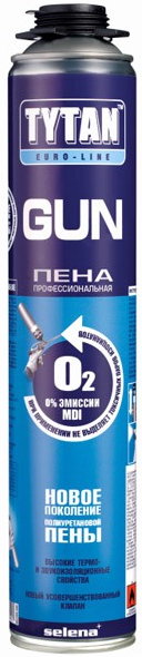 Пена монтажная профессиональная зимняя Tytan Euroline GUN 750мл (12шт/кор)