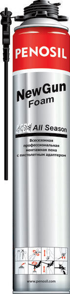 Пена монтажная профессиональная с адаптером всесезонная Penosil New Gun 750мл (12шт/кор)