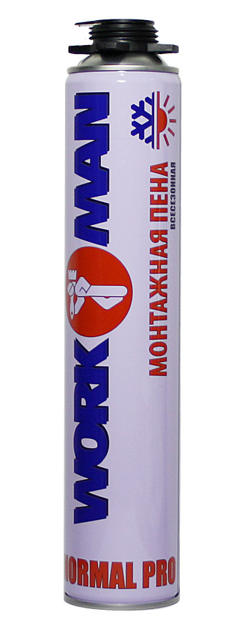 Пена пистолетная  WORKMAN NORMAL PRO всесезонная 750мл (12шт/кор)