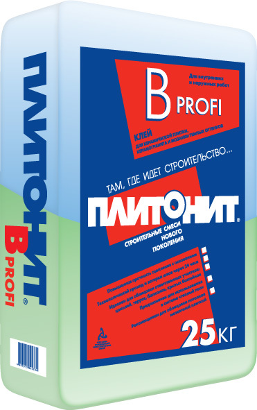 ПЛИТОНИТ В Profi клей плиточный для наружных и внутренних работ (25кг)