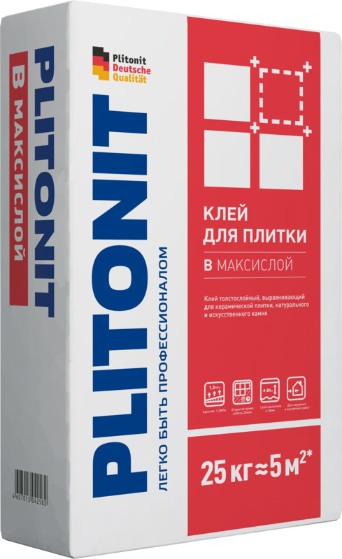 ПЛИТОНИТ В максислой клей для плитки толстослойный (25кг)