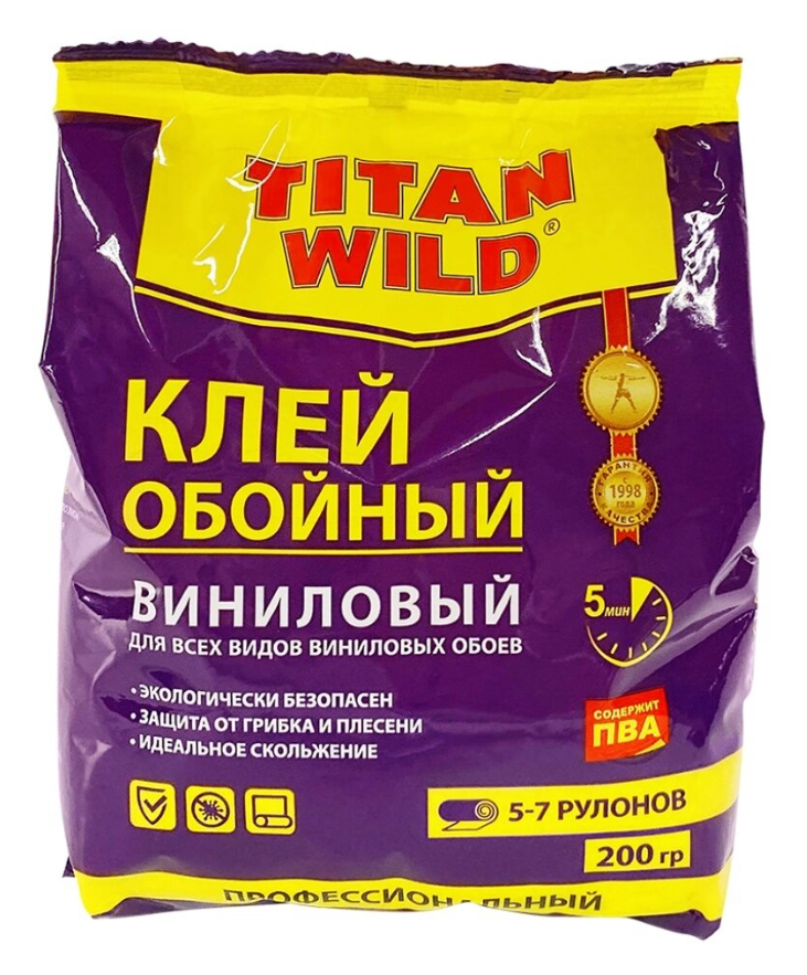 Клей обойный профессиональный TITAN WILD Виниловый 200г (36шт/кор)
