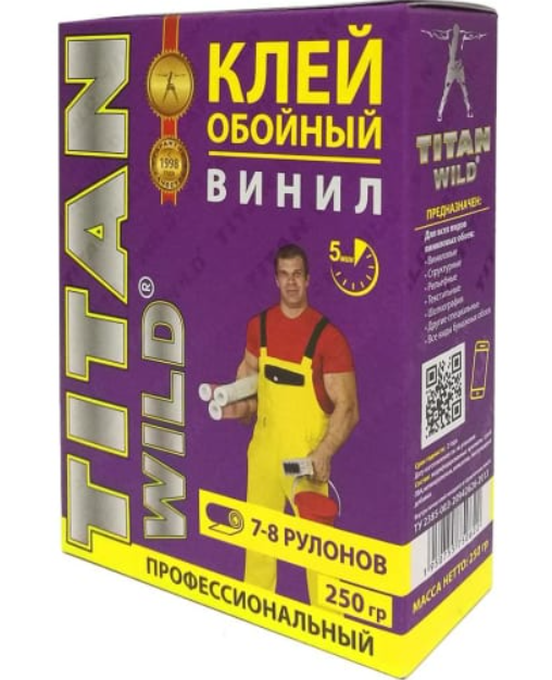Клей обойный профессиональный TITAN WILD Виниловый 250г (36шт/кор)