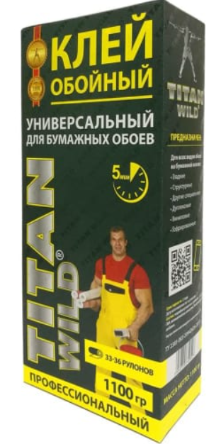 Клей обойный профессиональный TITAN WILD Универсальный 1100г (12шт/кор)