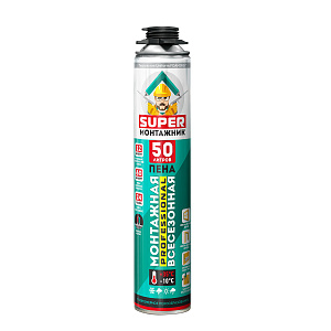 Пена монтажная DELUX SUPER МОНТАЖНИК 50 1000мл (12шт/кор)